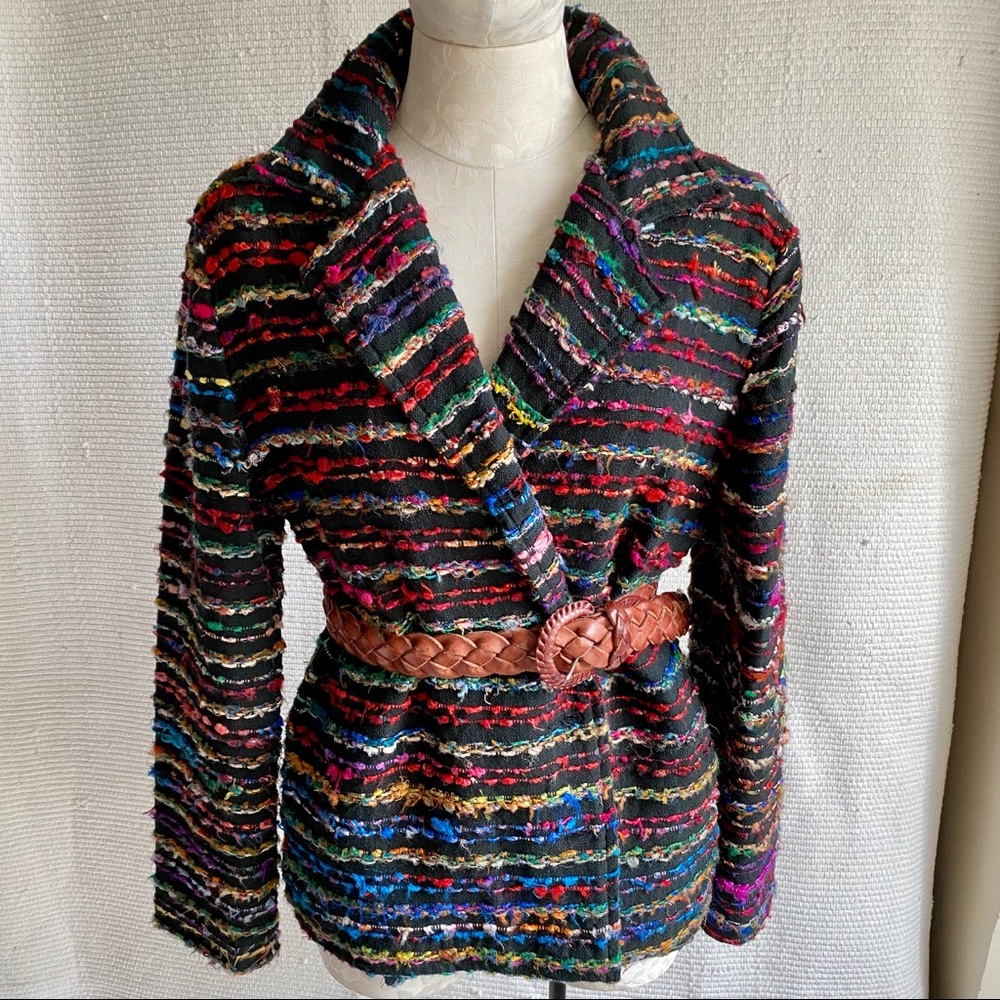 Vintage 90s OS Anthropologie Stripe Artisan Blazer